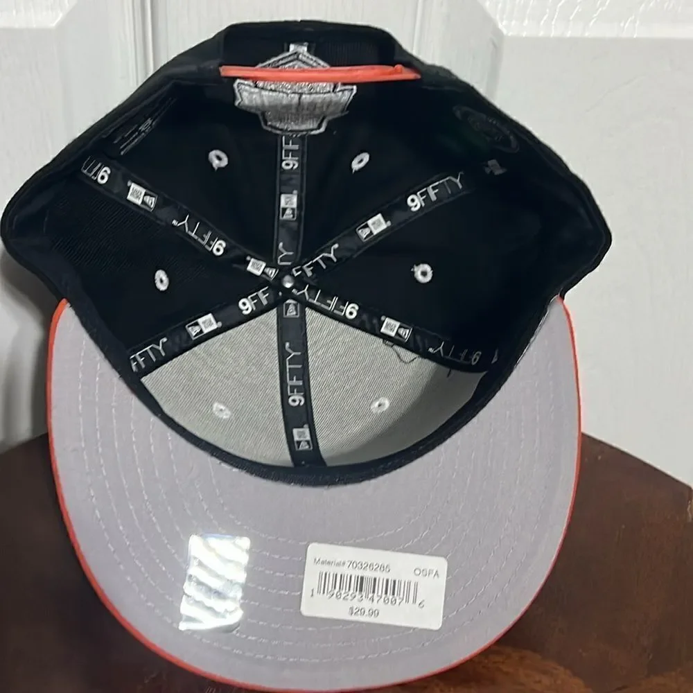 🔥🏒 Anaheim Ducks NHL Hockey Retro Logo Black/Orange New Era Snapback Hat - NEW